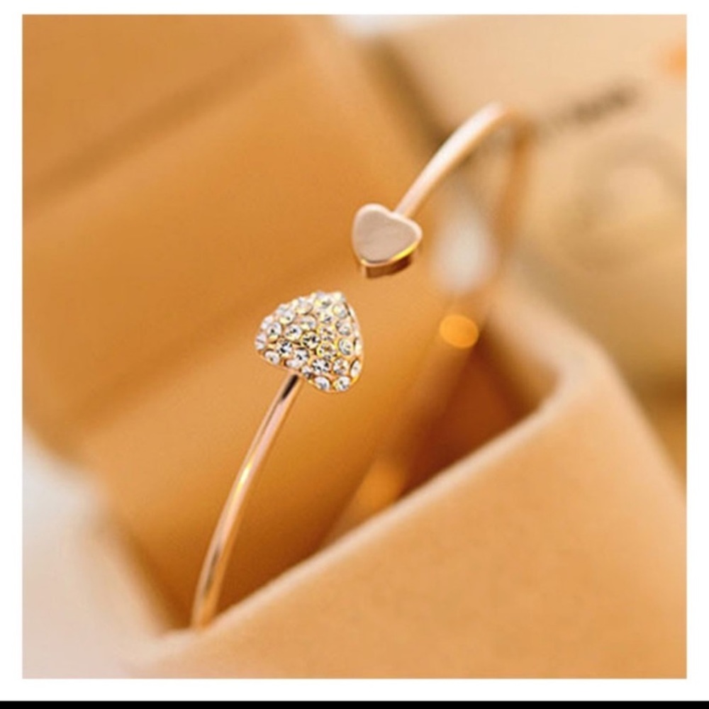 Gold Heart Cuff Bracelet